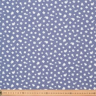 Daisies 112 cm Chambray Poplin Fabric Dark Wash 112 cm