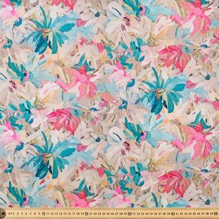 Brushstroke Flower 138 cm Viscose Linen Fabric Multicoloured 138 cm