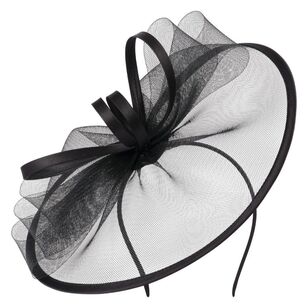 Maria George Crinoline Side Saucer Fascinator Black