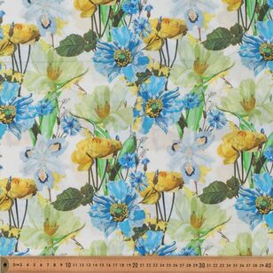 Iris and Cornflower 135 cm Cotton Lawn Fabric Multicoloured 135 cm