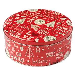 Jolly & Joy Christmas Round Tin Red 25 cm