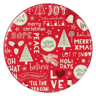 Jolly & Joy Christmas Round Tin Red 25 cm