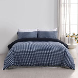 Emerald Hill Washed Gingham Quilt Cover Set Navy