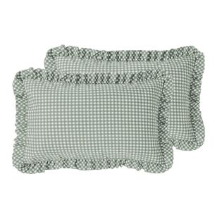 Emerald Hill Washed Gingham Standard Pillowcases 2 Pack Sage Standard