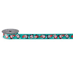 Disney Mickey Mouse Christmas Ribbon Teal 25 mm x 3 m