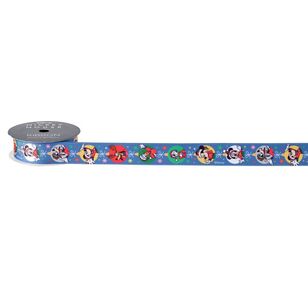 Disney Mickey Mouse & Friends Christmas Ribbon Blue 25 mm x 3 m