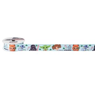 Disney Star Wars Chibb Christmas Ribbon  Blue 25 mm x 3 m