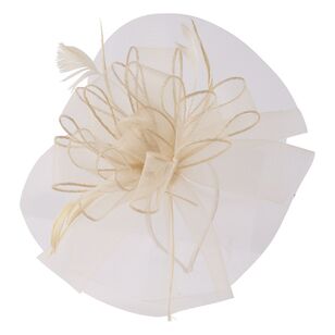 Fluted Crinoline Fascinator Natural