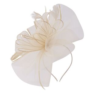 Fluted Crinoline Fascinator Natural