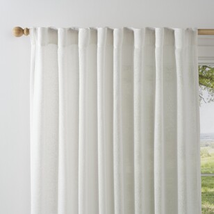 KOO Bronte Boucle Room Darkening Concealed Tab Top Curtains White