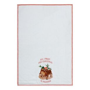 Jolly & Joy Christmas Pudding Tea Towel 2 Pack Multicoloured 50 x 70 cm