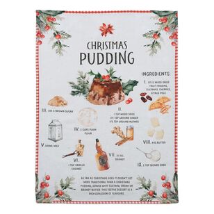 Jolly & Joy Christmas Pudding Tea Towel 2 Pack Multicoloured 50 x 70 cm