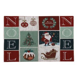 Jolly & Joy Christmas Noel Tapestry Placemat Multicoloured 33 x 48 cm