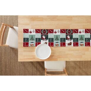 Jolly & Joy Christmas Noel Tapestry Table Runner Multicoloured 33 x 180 cm