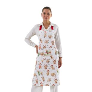 Jolly & Joy Christmas Mooee Cow Apron Multicoloured 90 x 65 cm