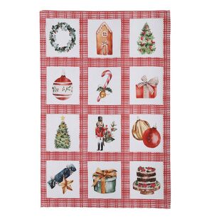 Jolly & Joy Christmas Patchwork Tea Towel 2 Pack Multicoloured 50 x 70 cm