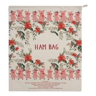 Jolly & Joy Christmas Poinsettia Ham Bag Multicoloured 45 x 55 cm