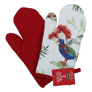 Jolly & Joy Christmas Kiwi Oven Glove 2 Pack Multicoloured 18 x 32 cm