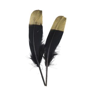 Maria George Metallic Tip Feathers Black