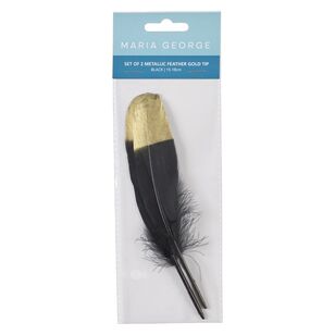 Maria George Metallic Tip Feathers Black