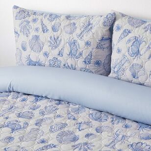 Emerald Hill Sea Shells Quilt Cover Set Blue