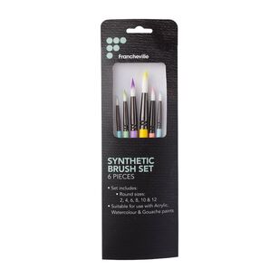 Francheville Rainbow Round Synthetic Paint Brush Set Multicoloured