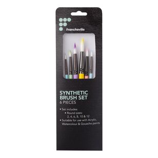 Francheville Rainbow Round Synthetic Paint Brush Set Multicoloured