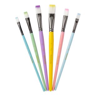 Francheville Rainbow Flat Synthetic Paint Brush Set  Multicoloured