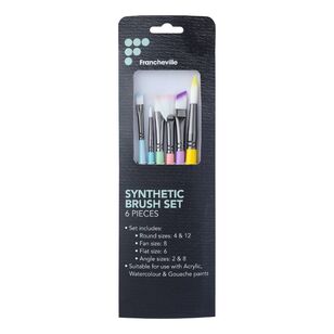 Francheville Rainbow Synthetic Paint Brush Set Multicoloured