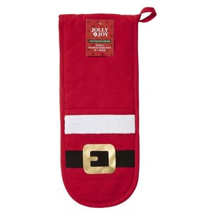 Jolly & Joy Christmas Clause Double Oven Mitt Red 18 x 32 cm