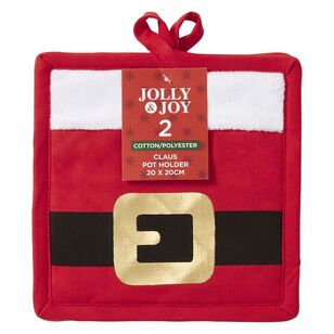 Jolly & Joy Christmas Clause Pot Holder 2 Pack Red 18 x 32 cm