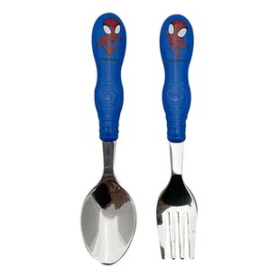 Disney Spiderman 2 Pack Cutlery Set Multicoloured