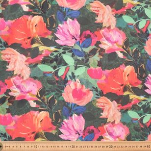 Textural Floral 135 cm Rayon Fabric Multicoloured 135 cm