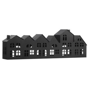 Bouclair Christmas Metal House Candle Holders Black 58 x 8.5 x 18.5 cm