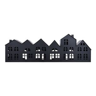 Bouclair Christmas Metal House Candle Holders Black 58 x 8.5 x 18.5 cm