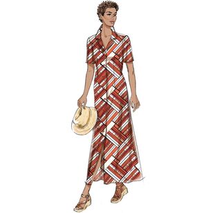 Butterick B6974 Misses' Shirt Dress with Sleeve Variations Pattern White