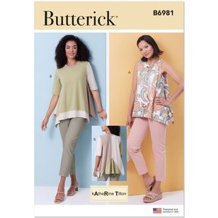 Butterick B6981 Misses' Tops Pattern White XS - XXL