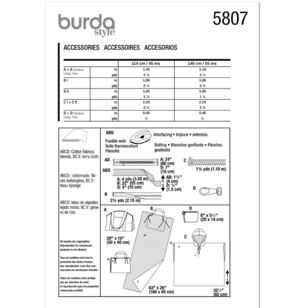 Burda 5807 Accessories Pattern White One Size