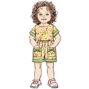 Butterick B6987 Toddlers' Dresses and Rompers Pattern White 1/2 - 4