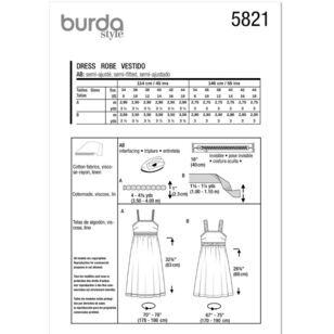 Burda 5821 Misses' Dress Pattern White 8 - 18