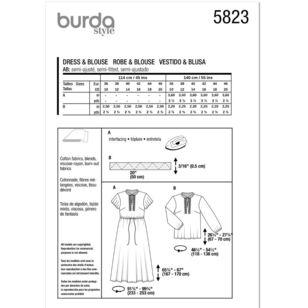 Burda 5823 Misses' Dress & Blouse Pattern White 10 - 20