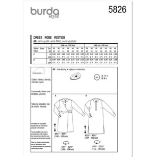 Burda 5826 Misses' Dress Pattern White 10 - 22