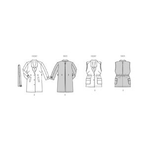 Burda 5840 Misses' Coat & Vest Pattern White 20 - 34