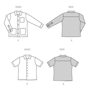 Burda 5842 Men's Shirt Pattern White 38 - 48
