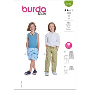 Burda 9224 Children's Pants Pattern White 3 - 8