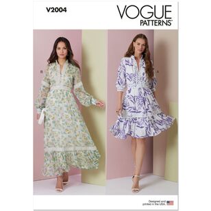 Vogue V2004 Misses' Dress with Raglan Sleeves Pattern White