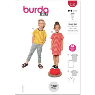 Burda 9229 Children's Dress & Shirt Pattern White 4 - 11 years old