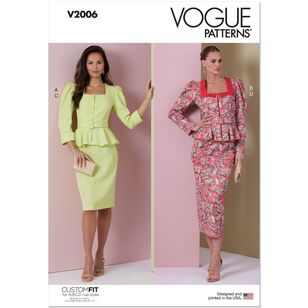 Vogue V2006 Misses' Two Piece Dress Pattern White