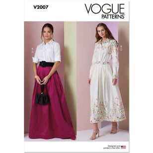 Vogue V2007 Misses' Collared Two Piece Dress Pattern White