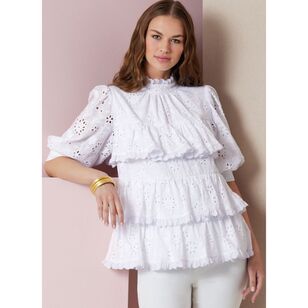 Vogue V2011 Misses' Baby Doll Top Pattern White